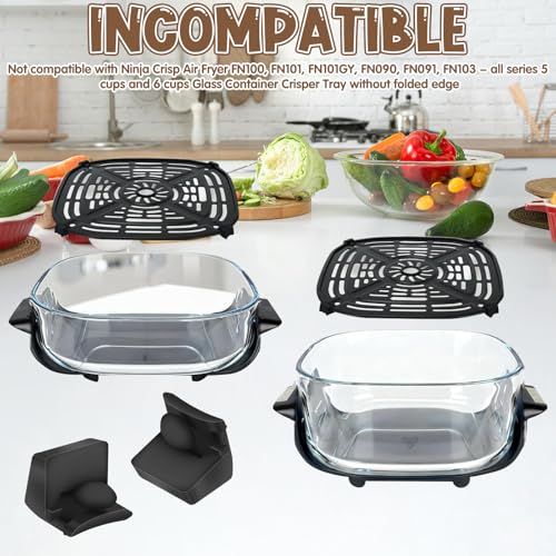 8er-Set Silikon-Stoßfänger für die Ninja Crispi Heißluftfritteuse FN101, lebensmittelechte Ersatzteile, hitzebeständig bis 536℉ (ca. 280°C), kompatibel mit den Modellen FN090, FN091, FN100, FN101