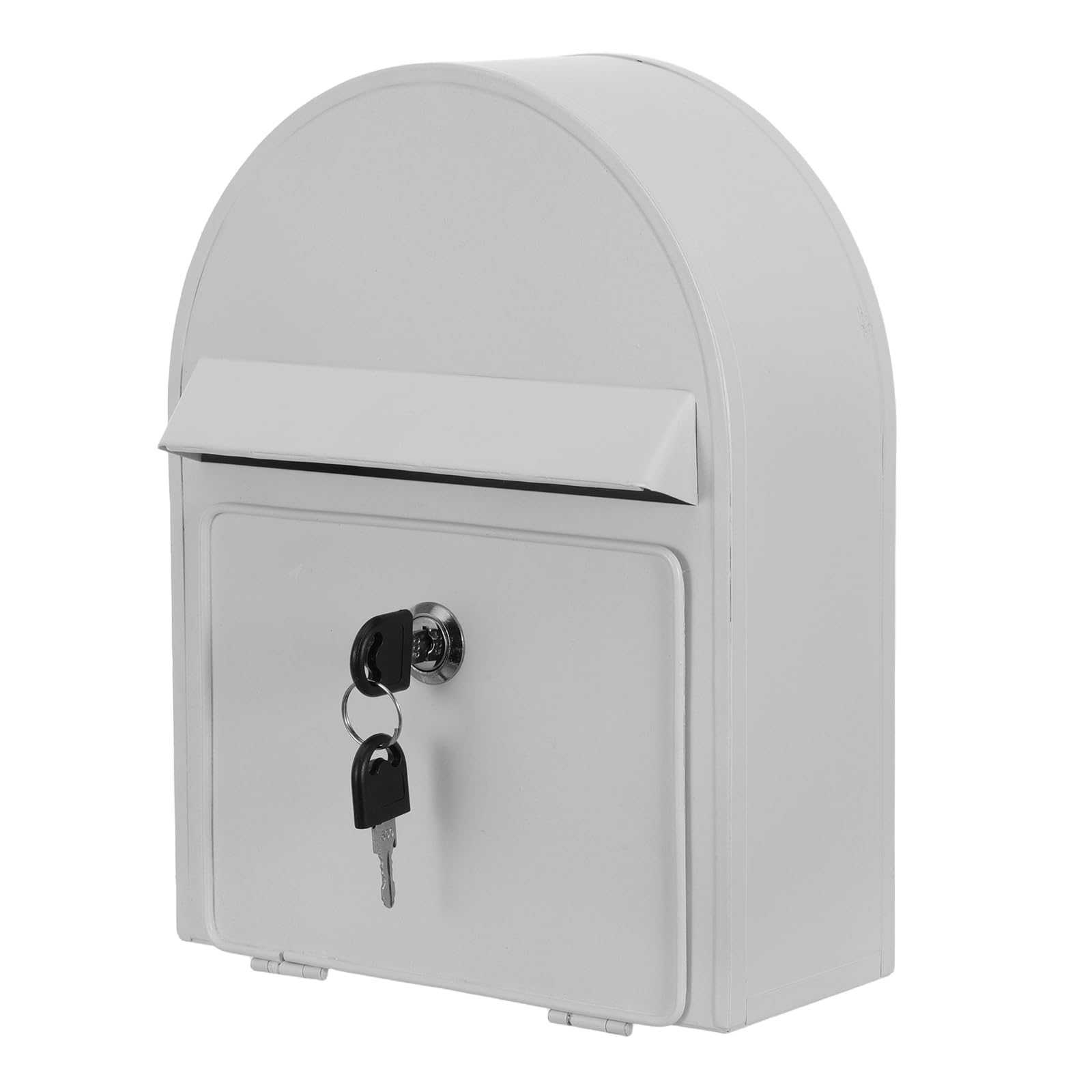 Boîte aux lettres extérieure sécurisée blanche petite taille avec clé pour mur