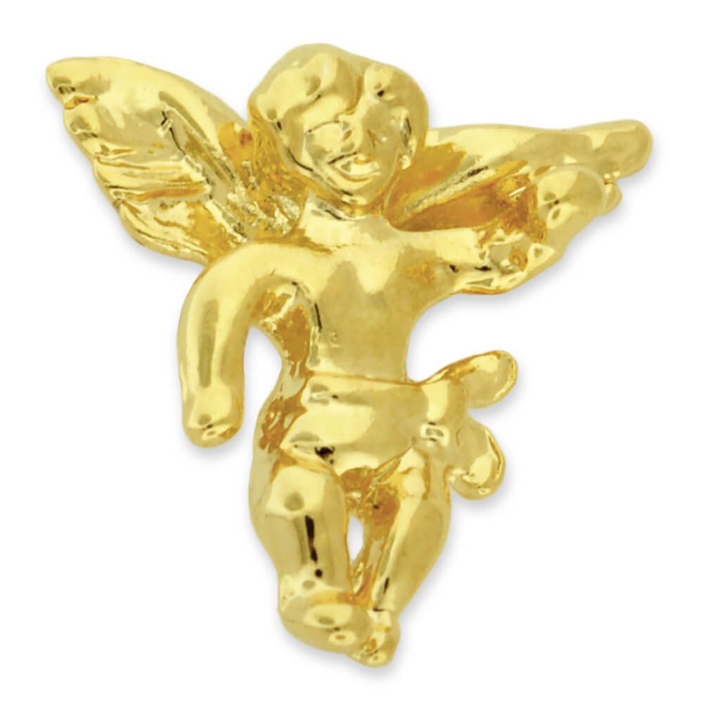 PinMart Small Shiny Gold Cherub Angel Spiritual Religious Lapel Pin