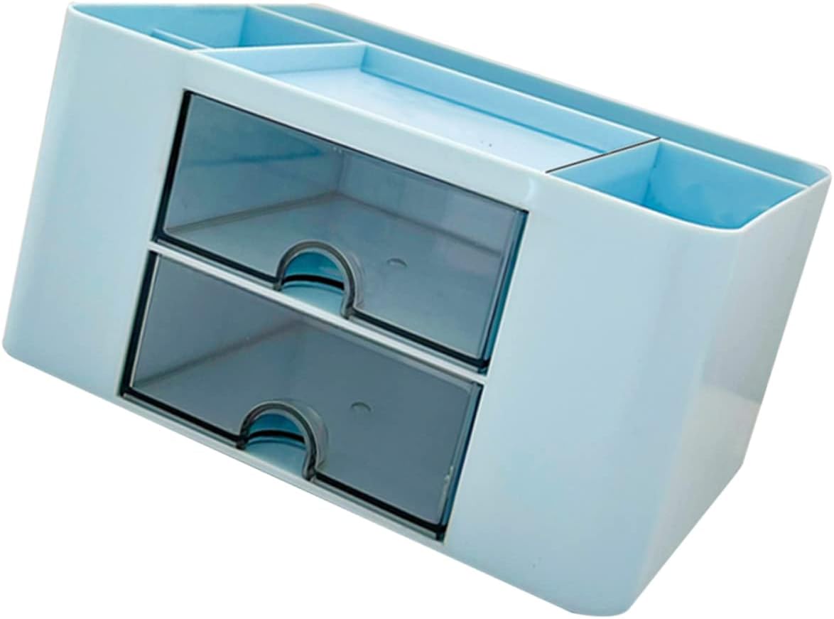 Luxshiny Transparent Desktop Storage Box with Drawers Ideal Organizer for Office Supplies Pen Storage and Stationery Versatile Sundries Organizing for Bedroom