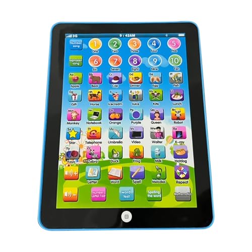 Tableta educativa para niños - Juguete educativo preescolar, tableta electrónica divertida, control táctil, resistente a los golpes | Ideal para entrenamiento del alfabeto, conteo de canzo