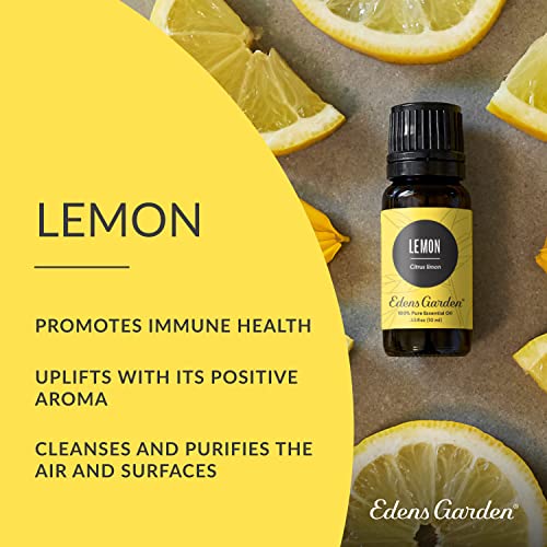 Edens Garden Lemon Essential Oil, 100% Pure Therapeutic Grade (Undiluted Natural/Homeopathic Aromatherapy Scented Essential Oil Singles) 10 Ml #TOP1