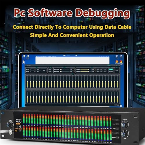 Ecualizador Digital EQ con Reducción de Ruido, Pantalla Espectral HD, 31 Bandas, 10 Efectos Preestablecidos Guardados, Pantalla LCD de Alta Definición y Chip de Procesamiento DSP miniatura 5