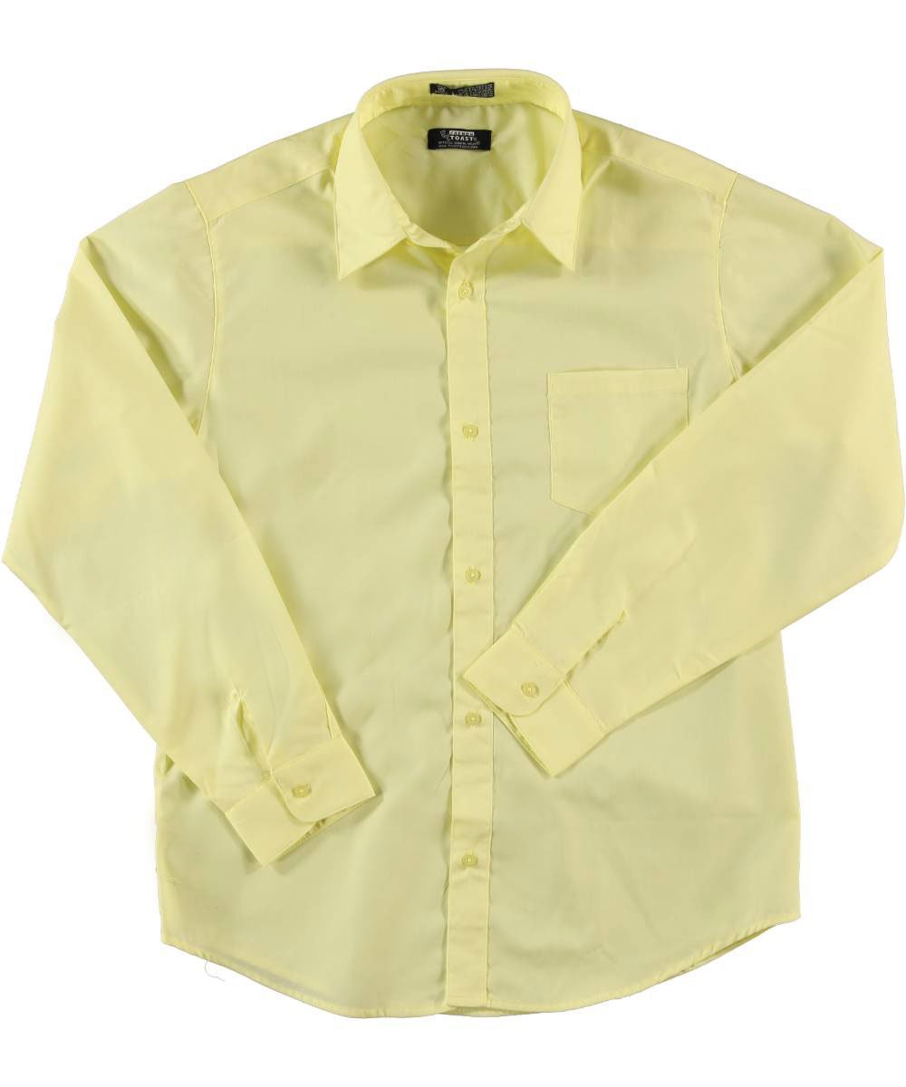 Camisa clásica de manga larga para niños de uniforme escolar francés Toast, amarillo, 12 Husky