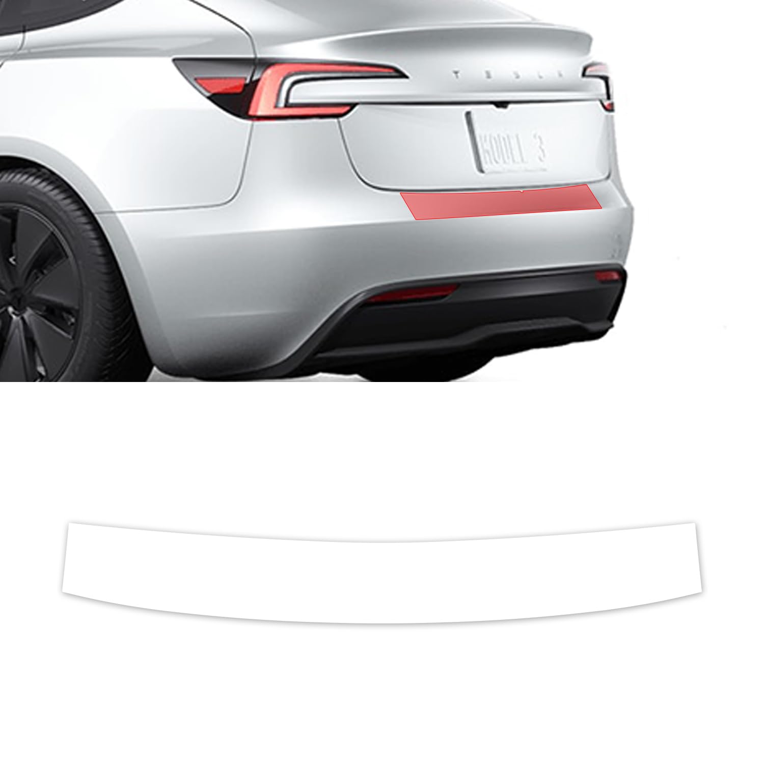 skoko (1Set) Rear Bumper Upper Clear Protective Film PPF Compatible with Tesla Model 3 Highland 2024 2025, Anti-Scractch, Premium PPF
