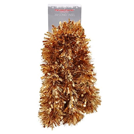 Christmas Concepts® 3m / 9.8ft Tinsel de Noël Chunky/Fine - Décoration de Noël - Tinsel de Haute qualité (Cuivre)