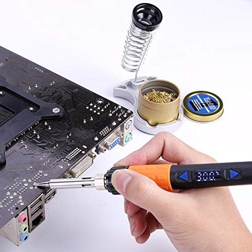 Soldering Soldering Iron Occus GT90E 90W LCD Display adjustable temperature electric soldering iron Kit with Solder Soldering tips - (CN, Color: GT90E-03, Plug Type: UK)
