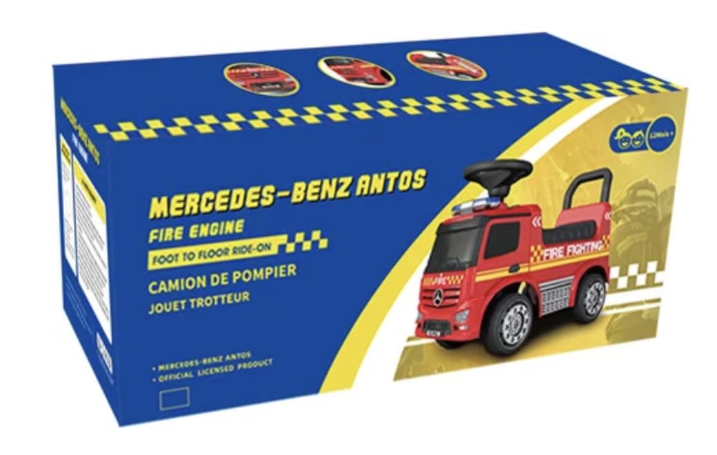 TURBO CHALLENGE - Mercedes Antos Feuerwehr - Lauflernhilfe - 119204 - Freilauf - Rot - Max. 25 kg - Kunststoff - Batterien Nicht enthalten - Kinderspielzeug - Geschenk - Ab 12 Monaten