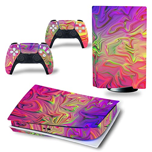 �ی� For PS5 Skin Disc Edition Anime Console and Controller Vinyl Cover Skins Wraps for Version(1064) �C�A�Ȃ��A�c�����Ȃ�
