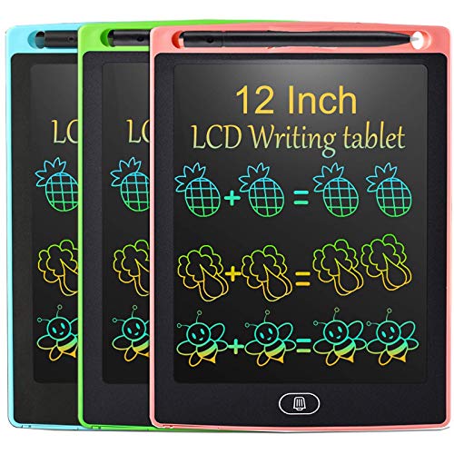 LCD Writing Tablet 12 Inch?3 Pack Colorful Drawing Tablet for Kids, Electronic Writing Drawing Pads Portable Doodle Board Gifts for Kids Office Memo Home Whiteboard