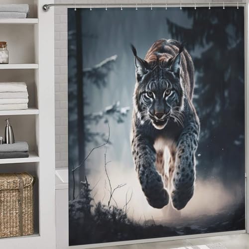 Rideau de douche imperméable en polyester Lynx 183x183cm - 2