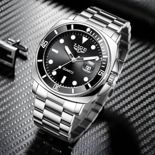 Image of LIGE Mens Roulette Wheel Watches Casino Themed Quartz Analog Watch 3ATM Waterproof Glowing Man Wrist Watches