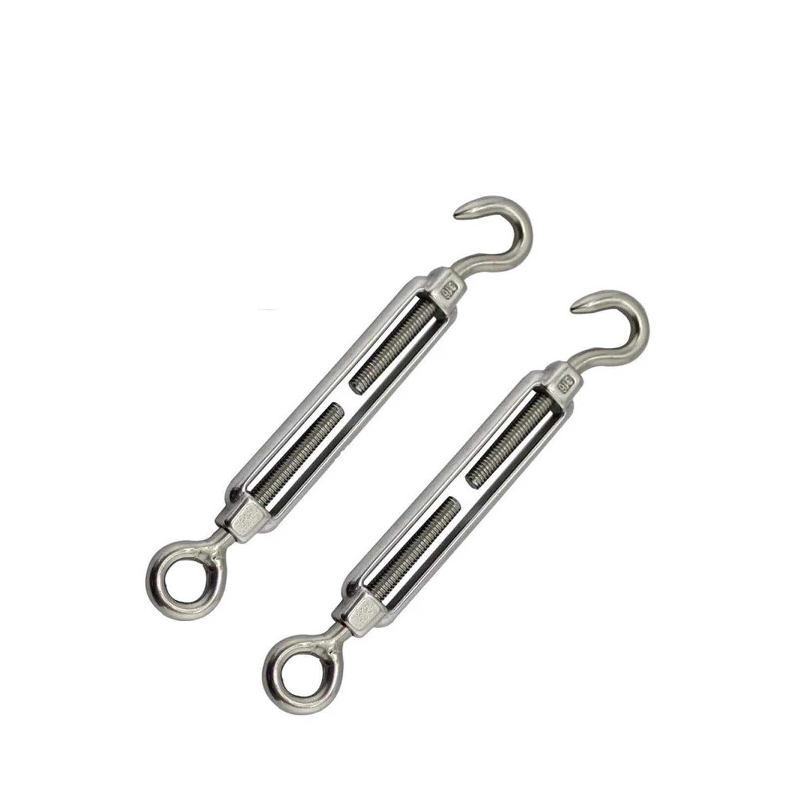 Spannschlösser, 304 Edelstahl, Haken und Öse, Kabelgeländer, Spannschlösser, Set M4, Edelstahl, Haken und Öse, Spannschlösser, 10 Stück