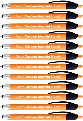 12 pcs/pack Personalized Pens with Stylus - The Montage - Custom Rubberized Printed