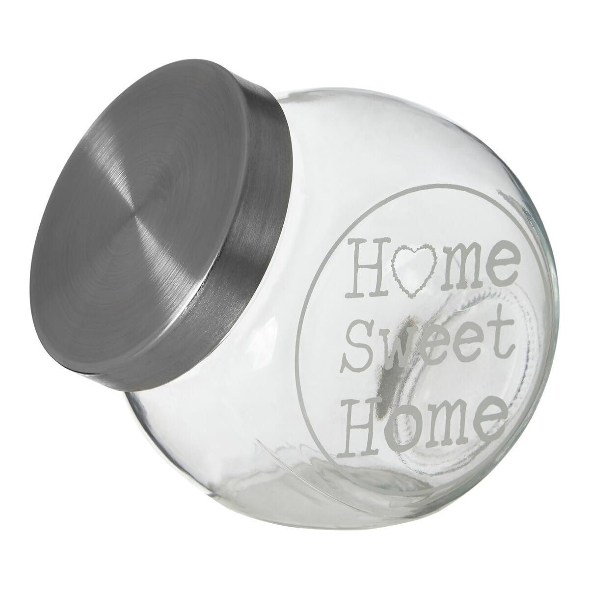 Glass Storage Candy Jar with Metal Lid 700ml Tilted Slanted Candy Thick Glass