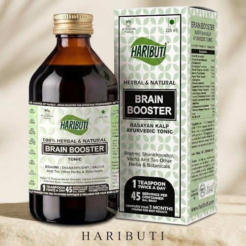 Image of Brain Booster Tonic for Brain & Memory Wellness with Brahmi, Shankhpushpi, Vacha and 10 Other Herbs & Botanicals, 225ml, for Adults & Kids
