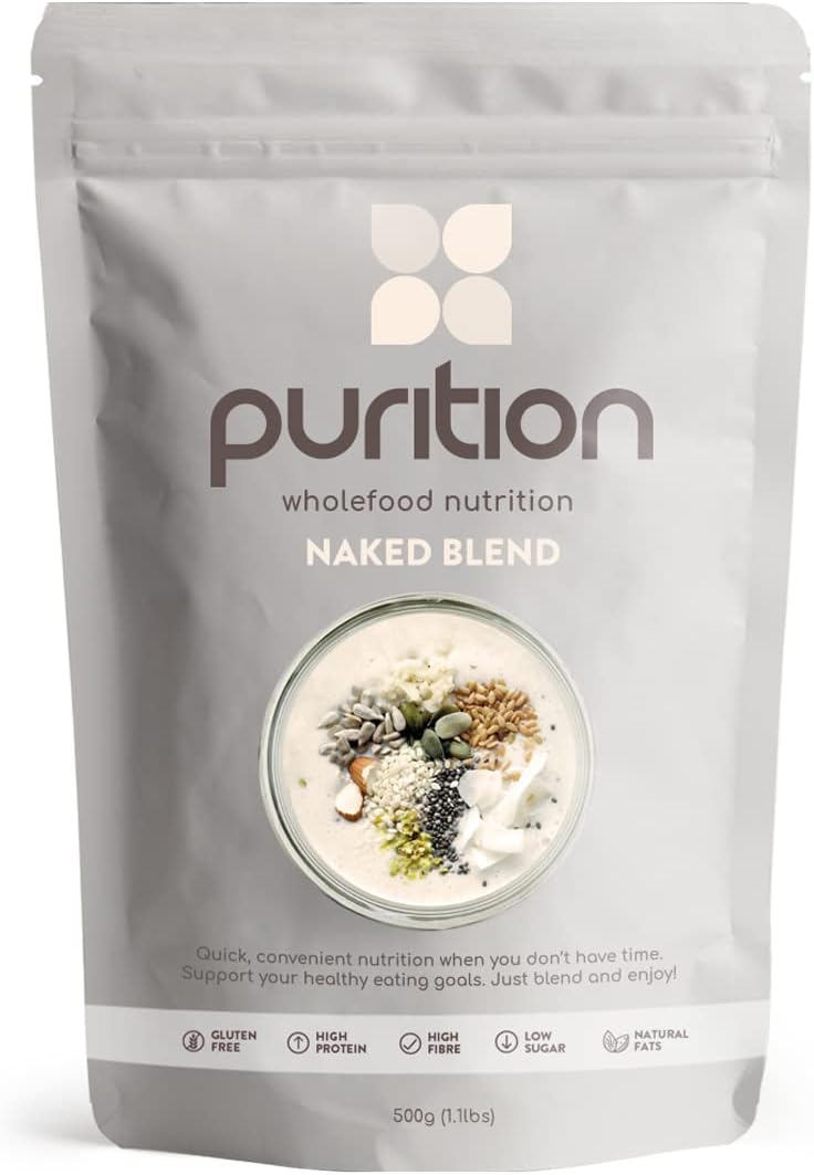 Purition Unflavoured – High Protein Wholefood Shake | 500g Natural Meal Replacement with Whey Protein | Unsweetened, No Flavouring | Keto Diet, Weight Loss & Healthy Breakfasts | 12 Servings