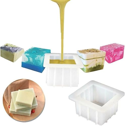 Miniatura 5 de Mose Cafolo Moldes de jabón de silicona cuadrado hecho a mano pequeña barra de pan DIY remolino que hace el molde