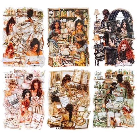 MiyouLuna 120Pcs Daily Routine PET Stickers, Fashion Stickers for Scrapbooking, DIY Crafts, Journaling Supplies & Junk Journal Ephemera,with Sticker Organizer Cover