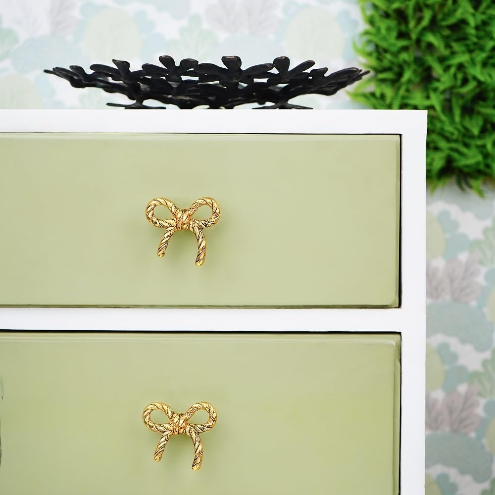 Indian Shelf 1 Piece Golden Aluminium Bow Decorative Drawer Handles Cabinet Knobs Dresser Pulls Modern Hardware