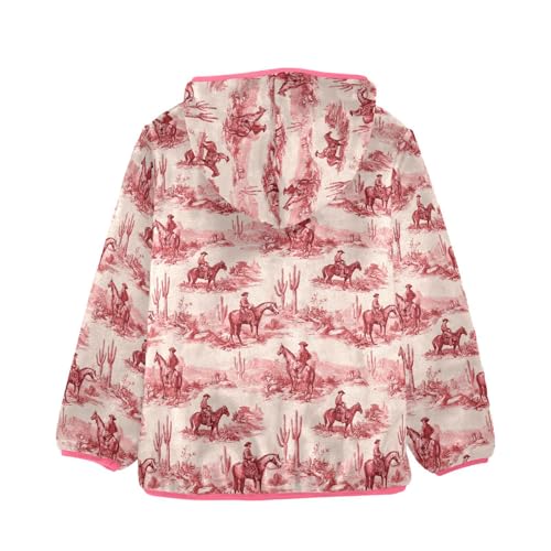 Cowboy Toddler Fleece Jacket Baby Girls Hooded Zipper Long Sleeve Thick Warm Outerwear 3-10 Years2
