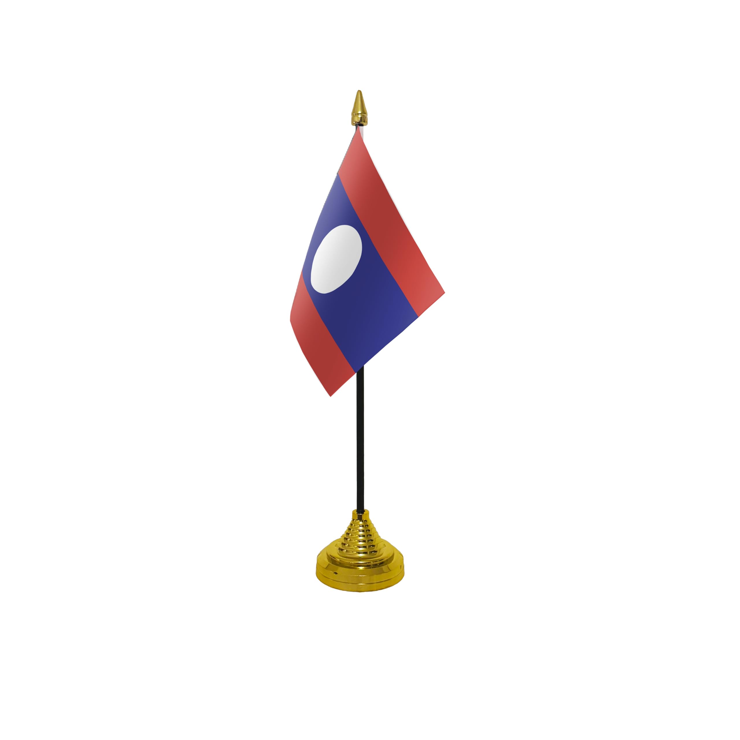 Flagtex Laos Small Table Flag With Gold Base