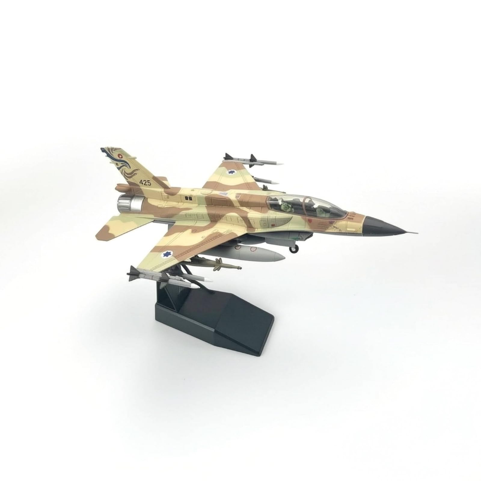 harayaa Aereo Modello Aereo 1 72 Aereo da Collezione Aereo in Miniatura Corpo Stampato Verniciato con Dettagli Fedeli E Linee dei Pannelli Adatto per Libreria, F-16I Versione Standard