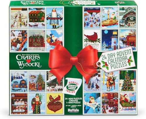 Buffalo Games - Charles Wysocki - Puzzle Calendario de Adviento 24 Días de Navidad - 24 Mini Puzzles para Abrir miniatura 2