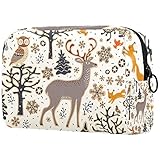 Animal del Bosque Zorro Reno Búho Neceser de Viaje Organizador de cosméticos para Mujeres