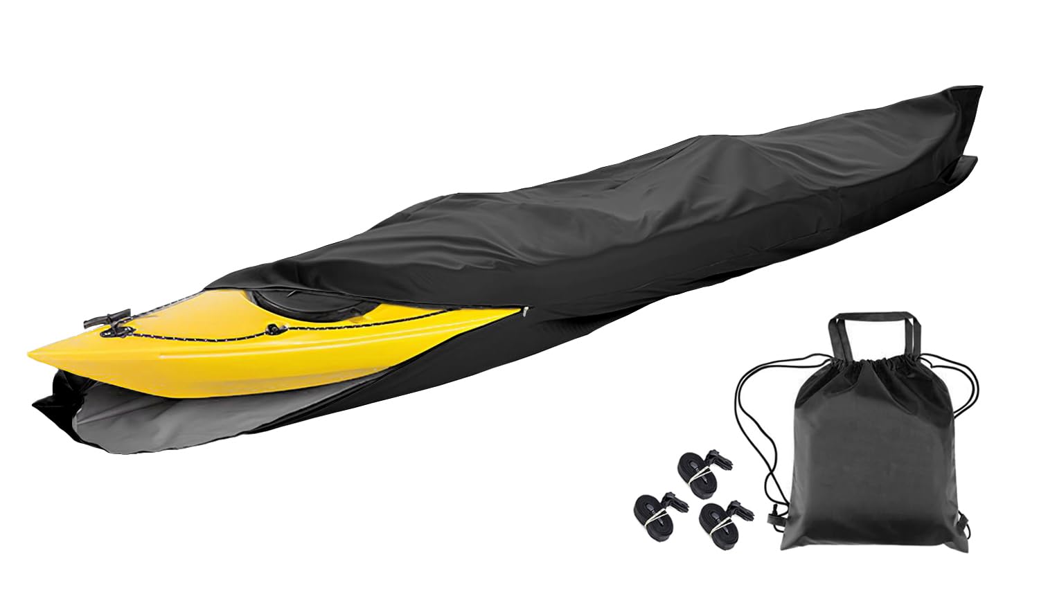 LDIW Universal Kajak Abdeckung, Kanu Abdeckung 420D Oxford Wasserdicht und UV-Schutz Staubschutzschild für Kanu Kajak Boot,Schwarz,18FT: 5.5mx1m