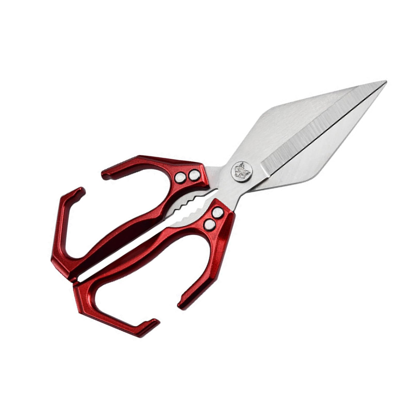 Jdnh Red Food Grade Kitchen Shears Scissors With Handle And Cracker For Efficient Meal Preps And Culinary Tasks Bone Cutting Poultry Shears Kitchen Tool