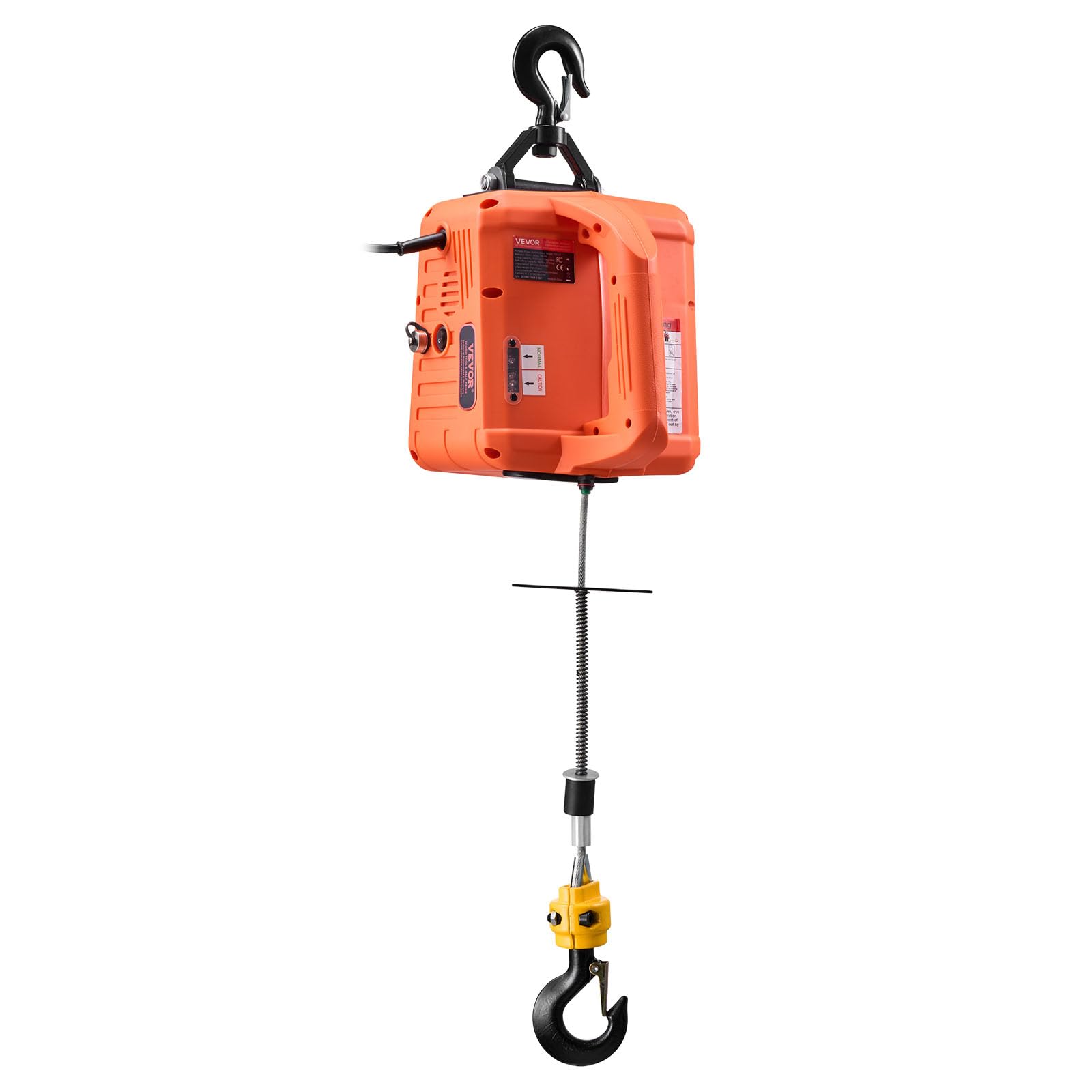 VEVOR Verricello Elettrico di Sollevamento Capacità Carico 700 kg, Paranco Portatile con Argano Elettrico da 1500 W, Altezza di Sollevamento 7,6 m 5 m/min con Telecomando Manuale