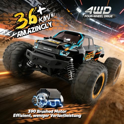 HAIBOXING Ferngesteuertes Auto 4WD RC Auto 1:16 36km/hHochgeschwindigkeits RC Monster Truck 2,4 GHz Rennwagen Wasserdicht Geländewagen, Crawler Spielzeug Geschenkfür Kinder und Erwachsene
