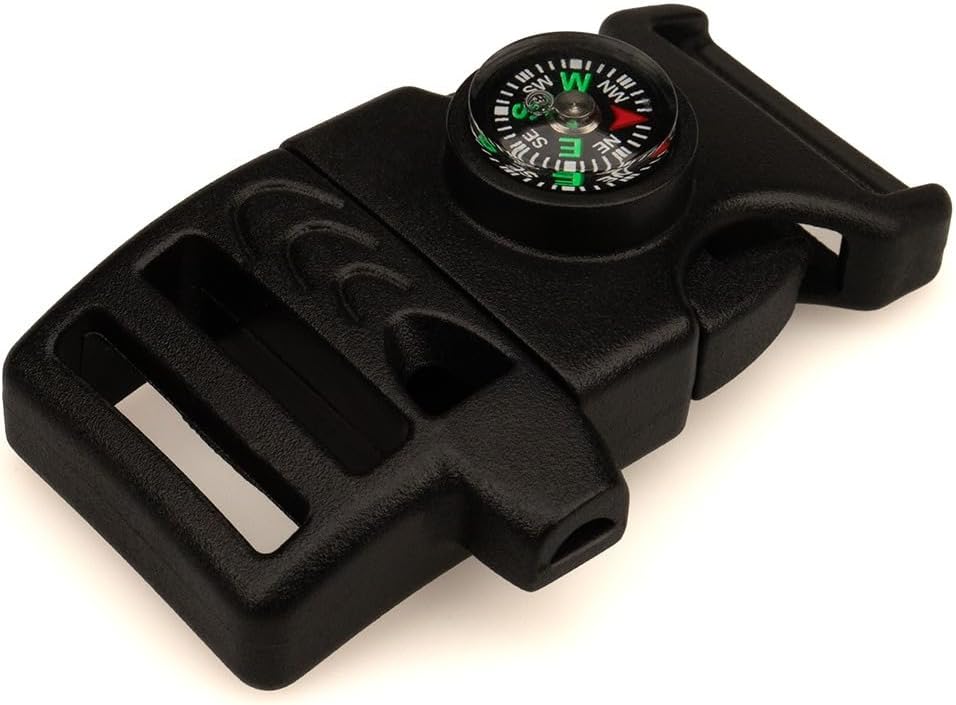 3/4″ Survival Multitool Buckle with Whistle & Compass for Camping 3/4″ Survival Multitool Buckle with Whistle & Compass for Camping