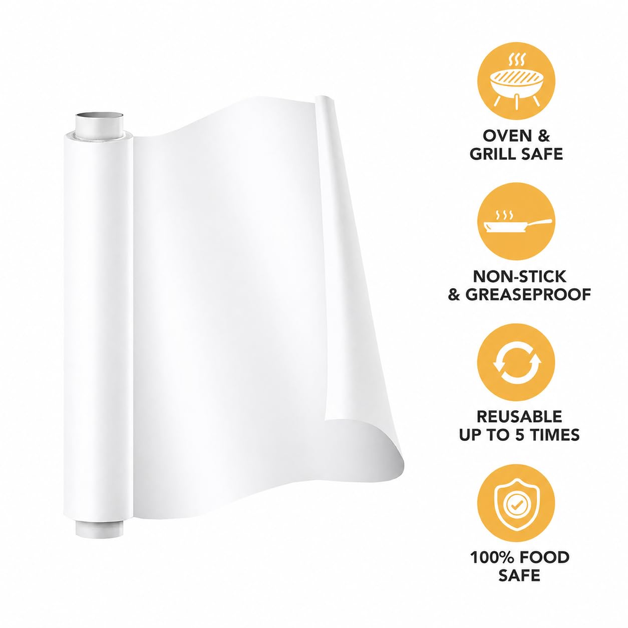 Coze Baking Paper 11 inch x 20 metres Roll Pack of 1, Oven & Microwave Safe Upto 240°C, No Added Wax or Coating, 100% Food Safe, FDA Approved Butter Paper, Parchment Paper for Baking Cake (Off-White) 3