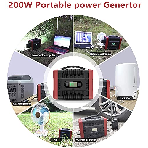 LALEO 222Wh/60000mAh 200W Portable Power Station AC Powerbank, Backup Lithium Battery, Portable Solar Generator with AC/DC/USB-C Output, LED light for Travel, Camping Emergency Power Supply - Image 3