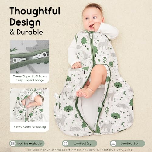 Image of Yoofoss Baby Sleep Sack 12-18 Months TOG 1.0 Baby Wearable Blanket, 2 Pack 100% Organic Cotton Infant Toddler Sleeping Sack 2-Way Zipper Lightweight Sleep Sack