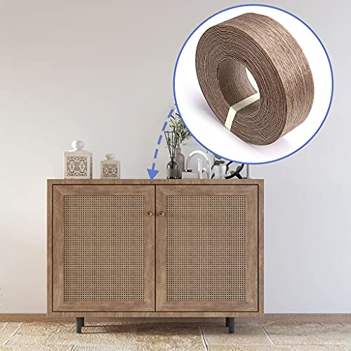 Moligou Walnut Wood Veneer Roll, 2”×50’ Plywood Edge Banding Strips, Flexible Veneer Edging With Adhesive Back #TOP6