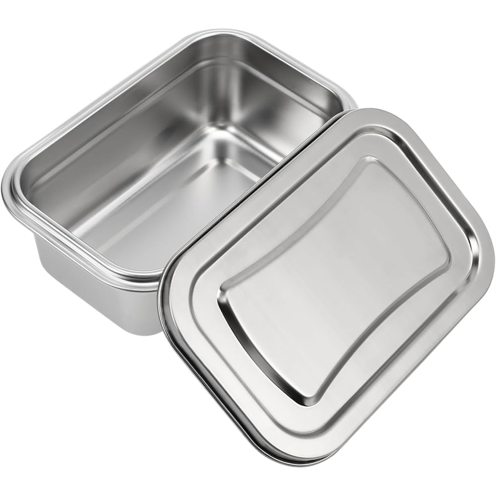 IJSDNVJNDX For Homemade Desserts Ice Cream Container Stainless Steel with Lid Multipurpose Food Storage Box for Yogurt Sorbet Freezer