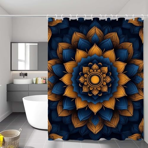 Rideau de baignoire anti-moisissure en tissu polyester lavable et robuste