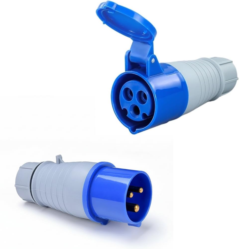 decent air system DECENT AIR SYSTEM® 16A 220-250V 3pin IP44 Waterproof Male and Female Industrial Socket and Plug Wire Connector [1 Pair]-picture-20