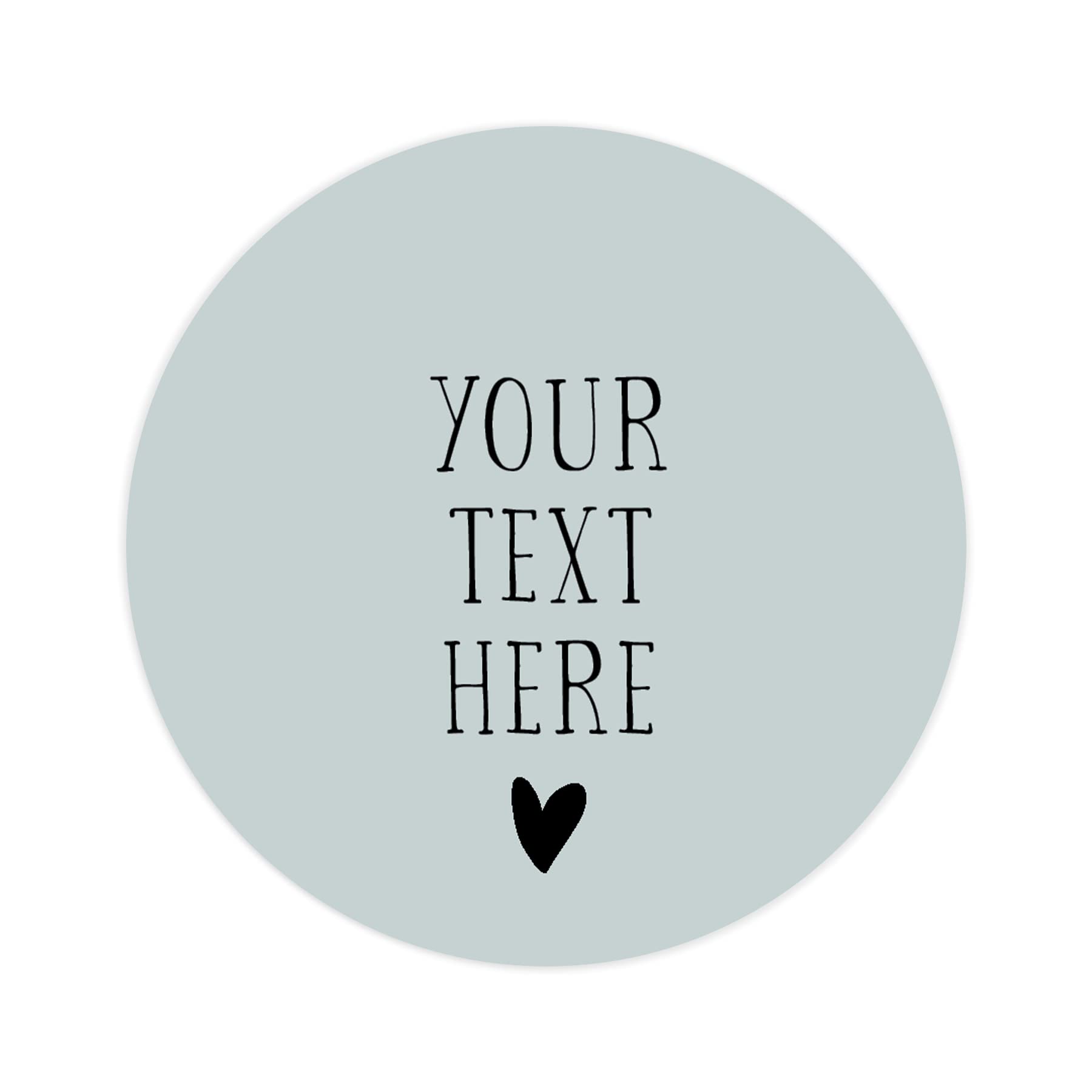 Personalised Your Text here Stickers for Wedding Stationery | Custom Named Favour/Favor Printed Round Sticker Colours Pink Purple Black red Green Navy Light Blue Cream (Dusky Blue)