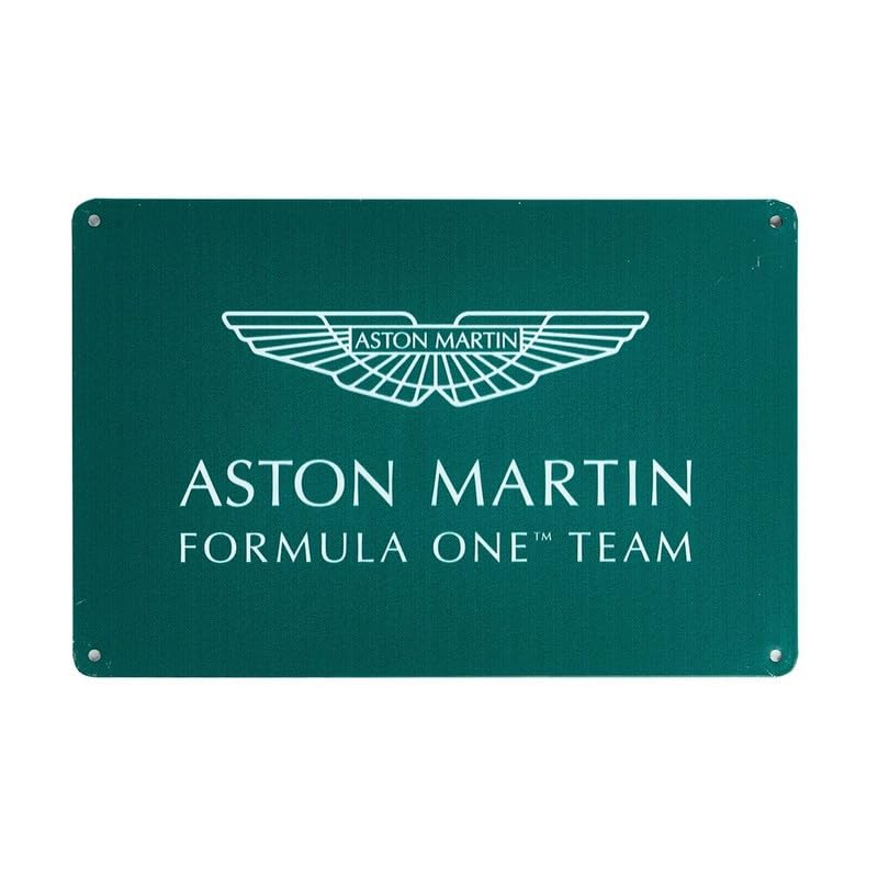 Image of Eazywagon Decorative Retro Metal Signs Wall Plate - 12x8 Inch (Aston Martin Formula One Team) | Weatherproof Vintage Metal Sign Plate for Cafe, Home, Bar, Garage | Decorative Wall Hanging Sign Board