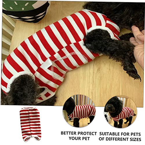 Traje postoperatorio para perros Toddmomy pack de 3 ropa transpirable a rayas burdeos 5