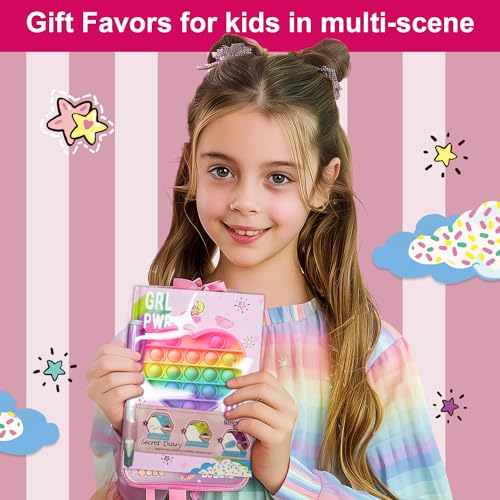 Pop Secret Diary for Girls with Invisible Pen, 7.5x5.4 Inch 160 Pages Heart Fidget Girls Diary with Lock & Invisible Ink Double-end Pen Kids Notebook Gifts for Girls Birthday Presents 5-12 Year Old - Image 7