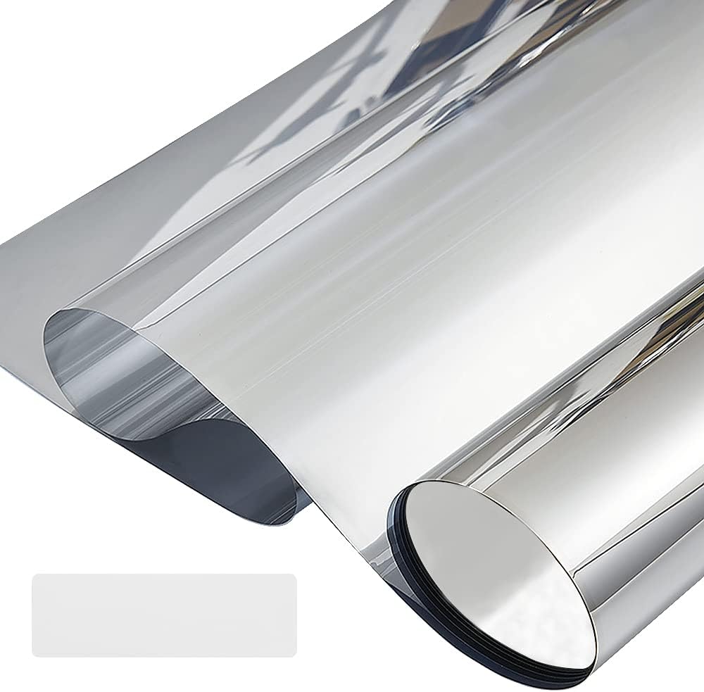 Silver Sun Protection Film, ZoneYan Uv Protection Film for Windows, 50x600cm, OneWay Sunscreen