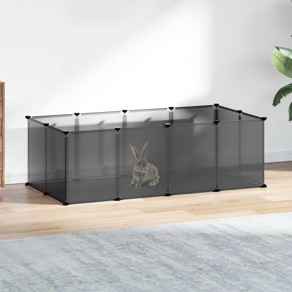 Kleintierkäfig Schwarz 144x74x46,5 cm PP und Stahl