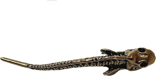 Miniatura 3 de DMtse Estatuas de decoración de hueso de pescado de latón chino para escultura de animales, Feng Shui para buena suerte y prosperidad,