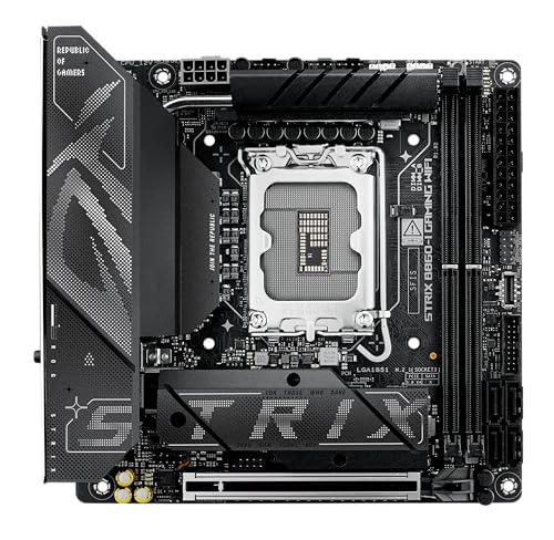 ASUS ROG Strix B860-I Gaming WiFi Mainboard Sockel Intel LGA 1851 (Intel B860, mini-ITX, DDR5 Speicher, PCIe 5.0, WiFi 7, Thunderbolt 4, Aura Sync)