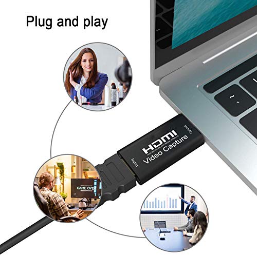 Image of Microware HDMI to USB 2.0 Audio Video Capture Card, High Definition Full HD 1080p 30fps Record via DSLR Camcorder Action Cam for Acquisition, Live Streaming, Gaming, Teaching, Conference